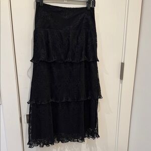 Zimmermann Black Tiered Midi Skirt